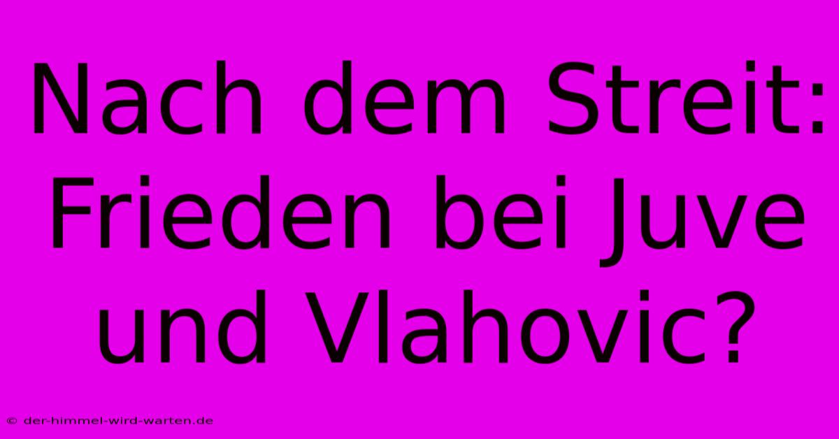 Nach Dem Streit: Frieden Bei Juve Und Vlahovic?