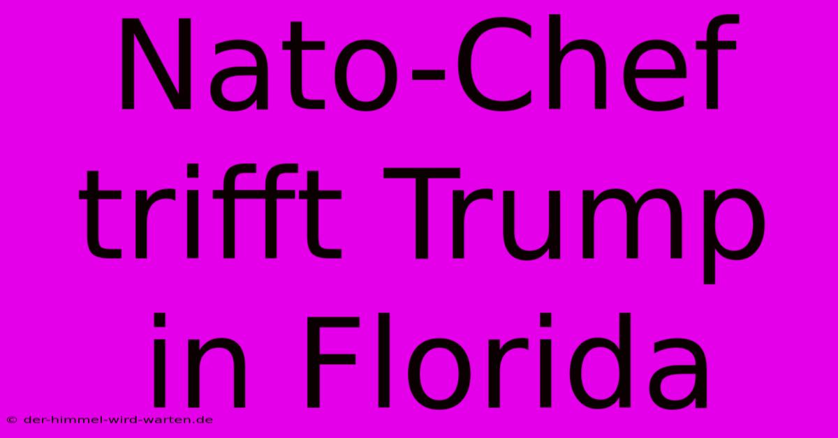 Nato-Chef Trifft Trump In Florida