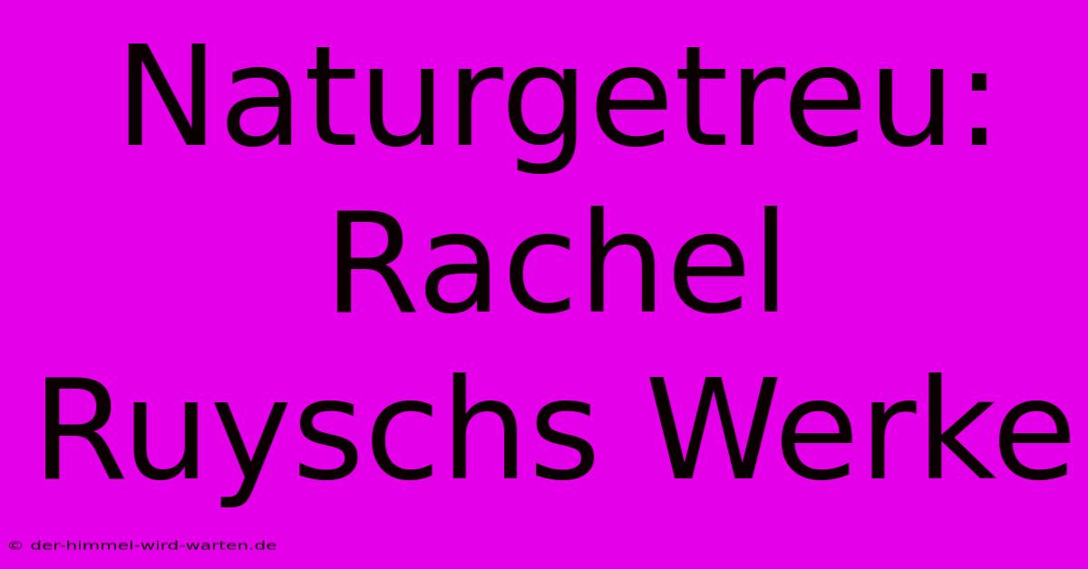 Naturgetreu: Rachel Ruyschs Werke