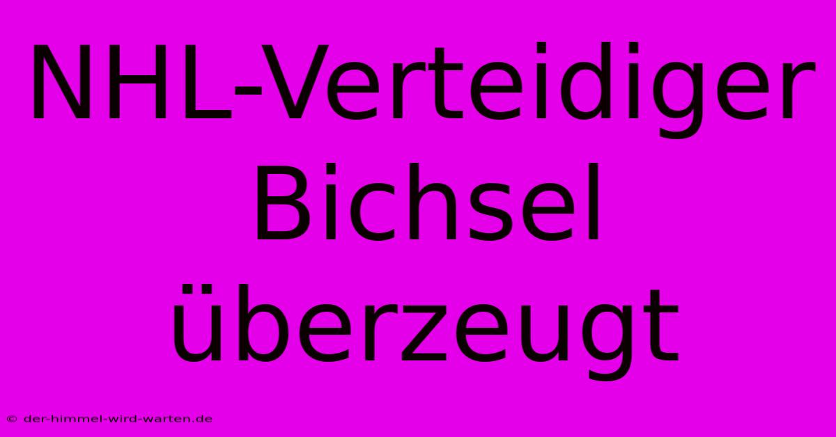 NHL-Verteidiger Bichsel Überzeugt