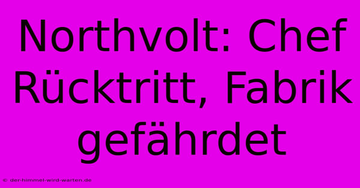 Northvolt: Chef Rücktritt, Fabrik Gefährdet