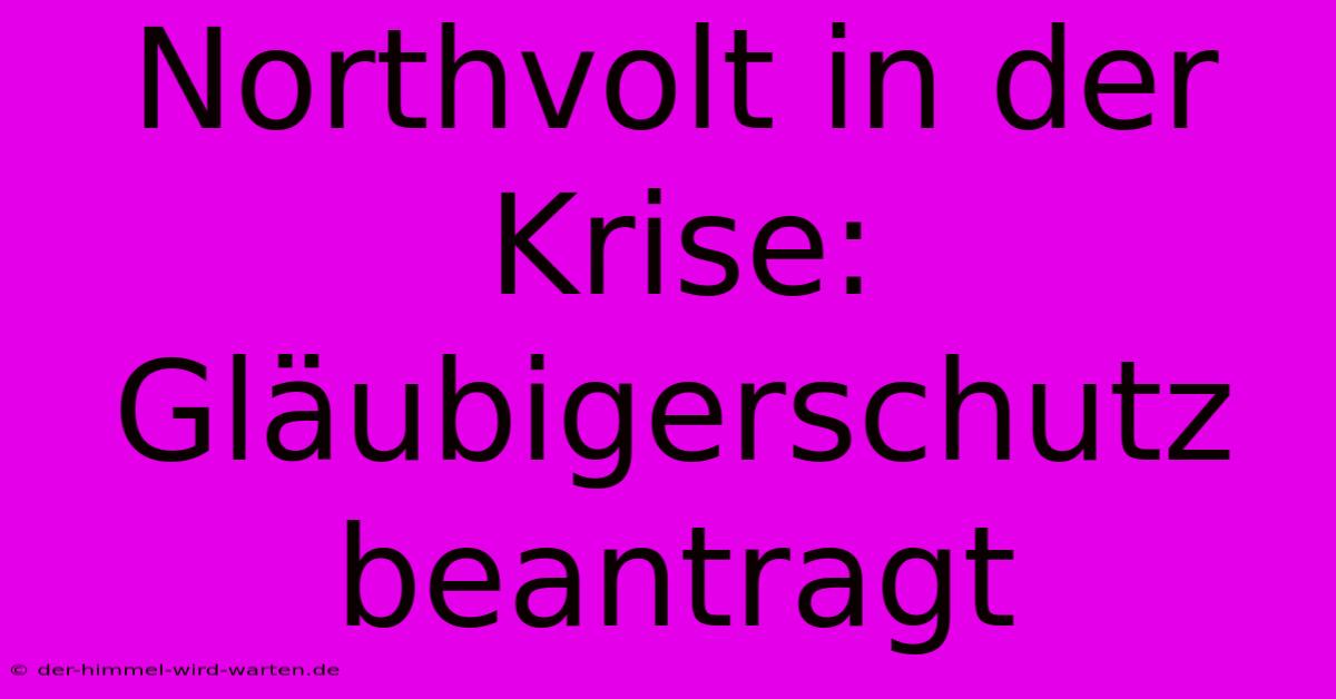 Northvolt In Der Krise: Gläubigerschutz Beantragt