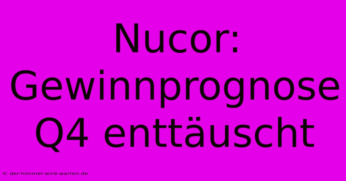 Nucor: Gewinnprognose Q4 Enttäuscht