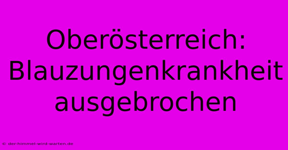 Oberösterreich: Blauzungenkrankheit Ausgebrochen