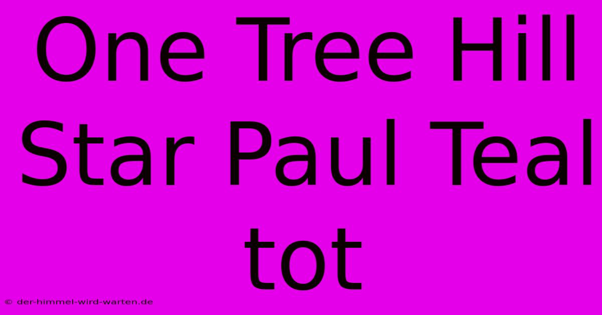 One Tree Hill Star Paul Teal Tot