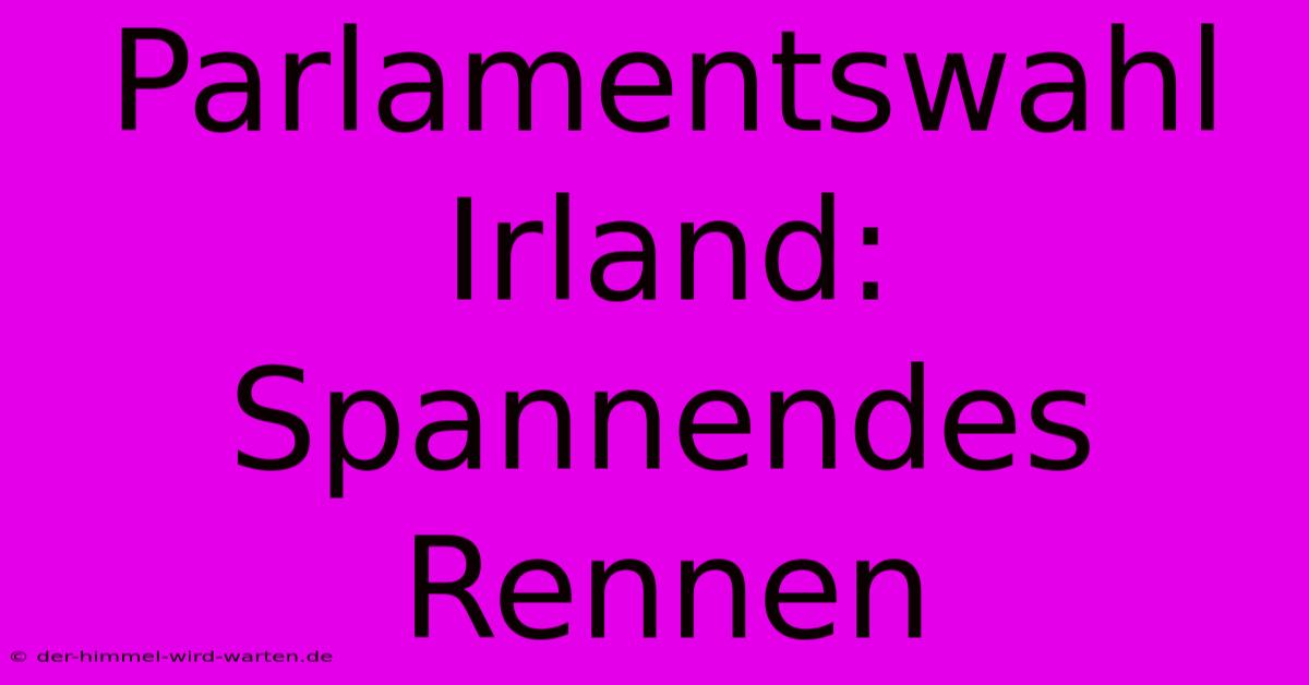 Parlamentswahl Irland:  Spannendes Rennen