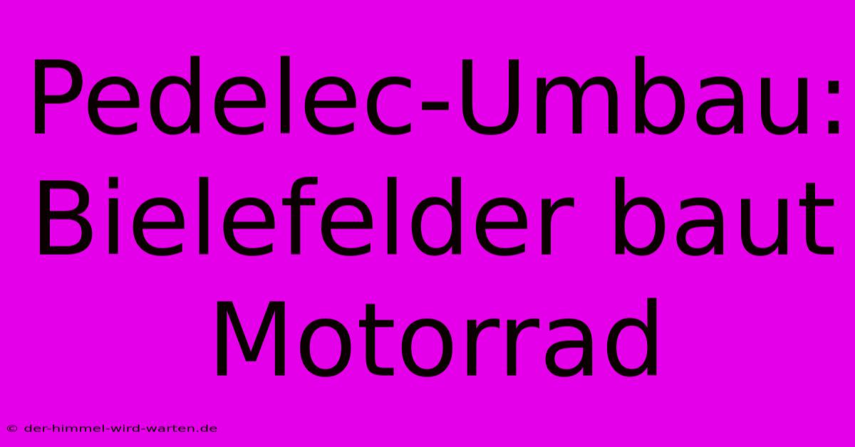 Pedelec-Umbau: Bielefelder Baut Motorrad