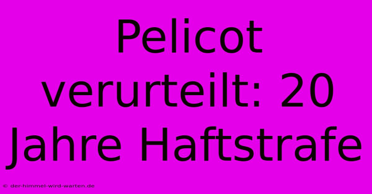 Pelicot Verurteilt: 20 Jahre Haftstrafe