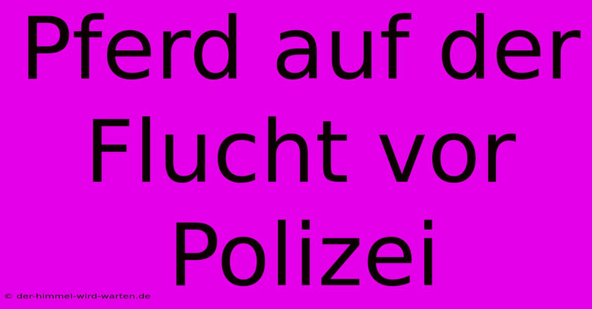 Pferd Auf Der Flucht Vor Polizei