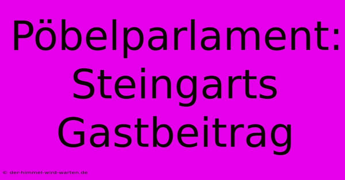 Pöbelparlament: Steingarts Gastbeitrag