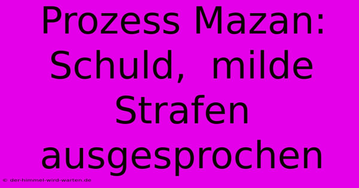 Prozess Mazan:  Schuld,  Milde Strafen Ausgesprochen