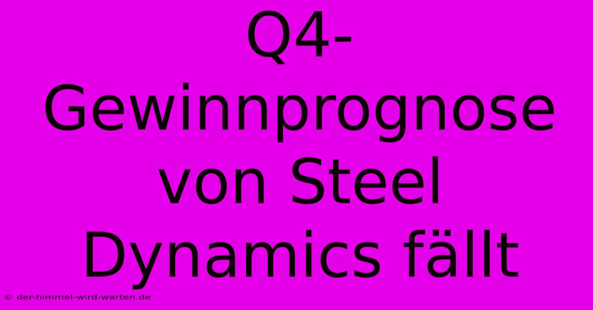 Q4-Gewinnprognose Von Steel Dynamics Fällt