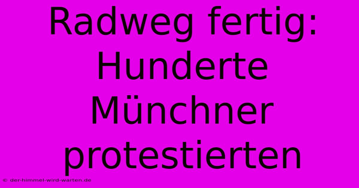 Radweg Fertig: Hunderte Münchner Protestierten