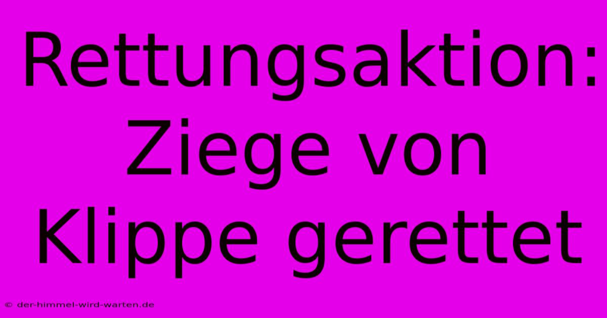 Rettungsaktion: Ziege Von Klippe Gerettet