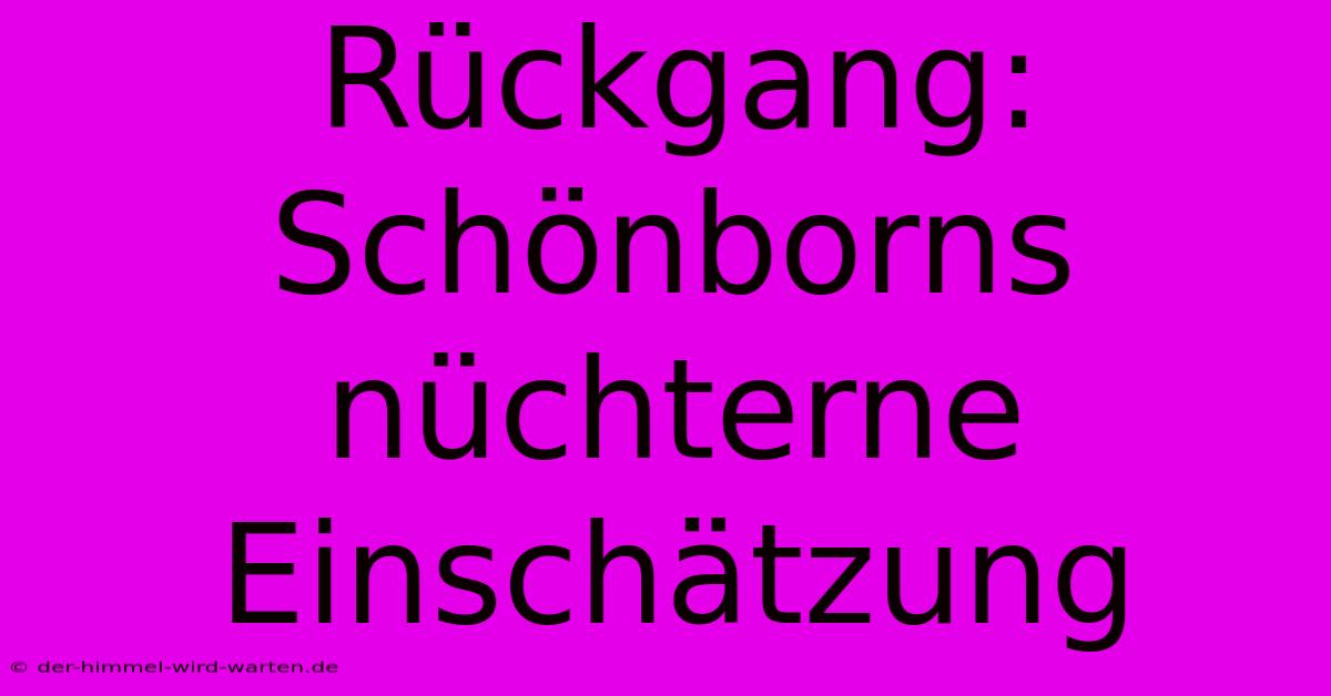 Rückgang: Schönborns Nüchterne Einschätzung