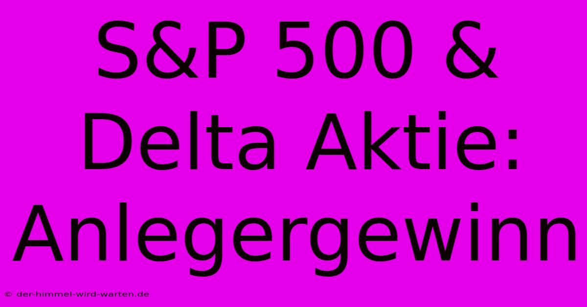 S&P 500 & Delta Aktie: Anlegergewinn