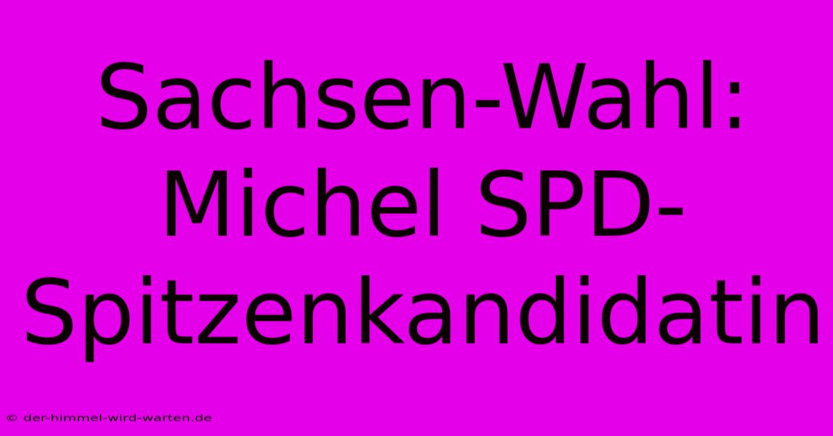 Sachsen-Wahl: Michel SPD-Spitzenkandidatin