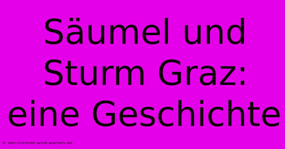 Säumel Und Sturm Graz: Eine Geschichte