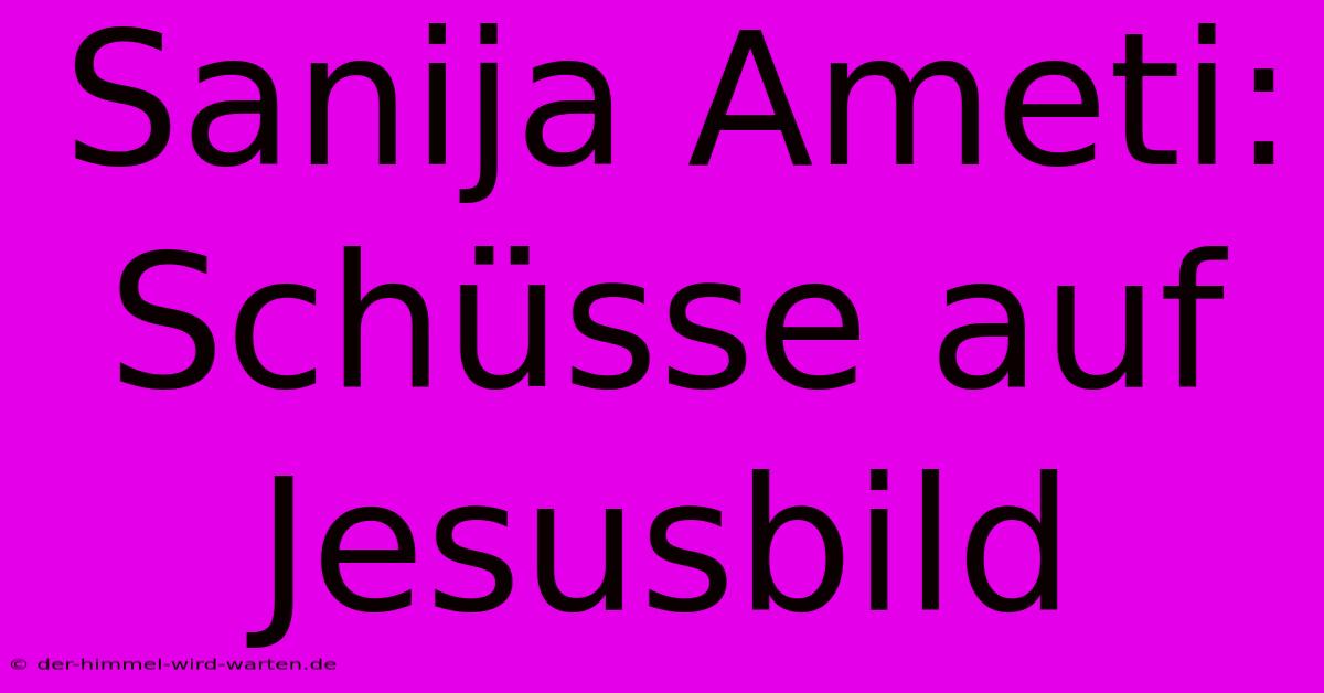 Sanija Ameti: Schüsse Auf Jesusbild