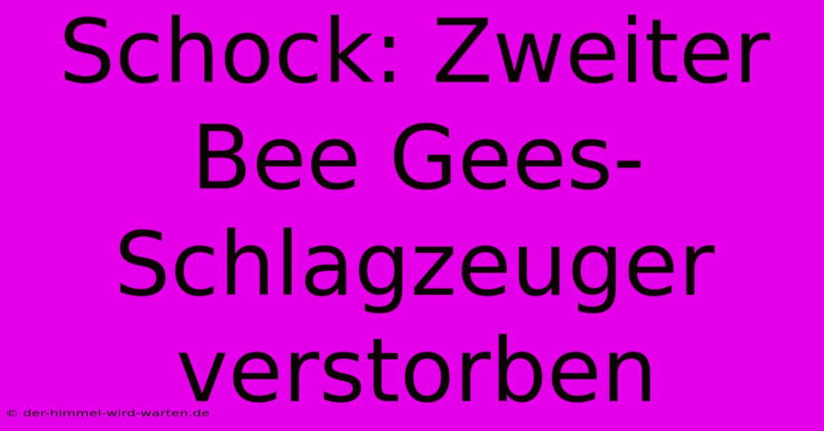 Schock: Zweiter Bee Gees-Schlagzeuger Verstorben