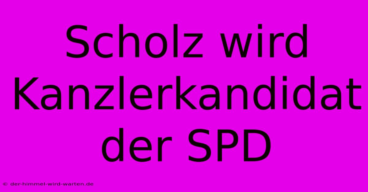 Scholz Wird Kanzlerkandidat Der SPD