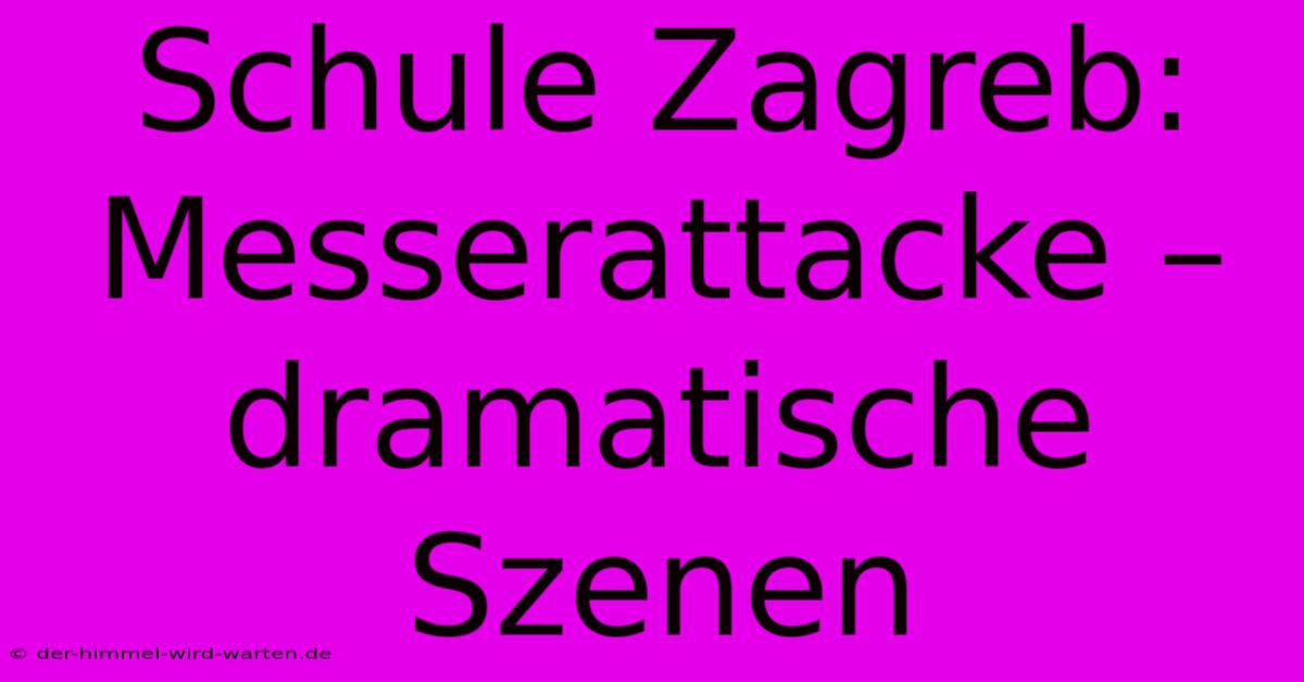 Schule Zagreb:  Messerattacke – Dramatische Szenen