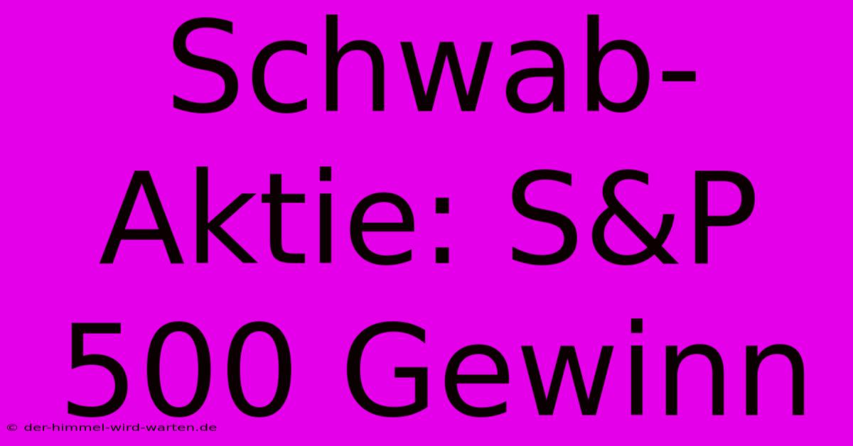 Schwab-Aktie: S&P 500 Gewinn