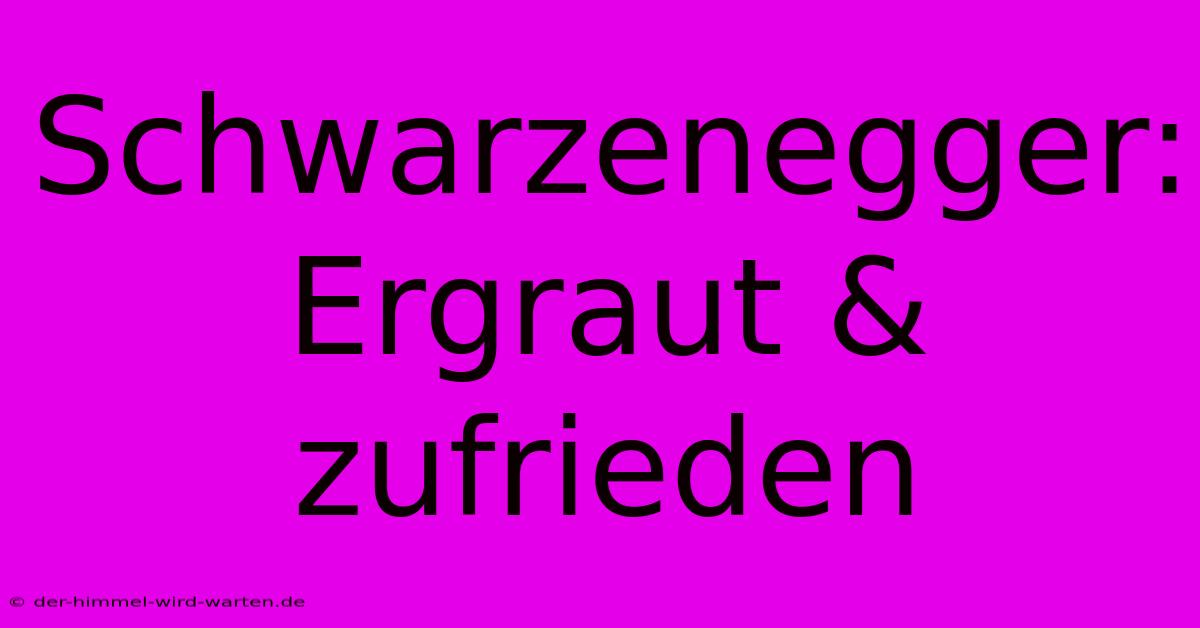 Schwarzenegger: Ergraut & Zufrieden