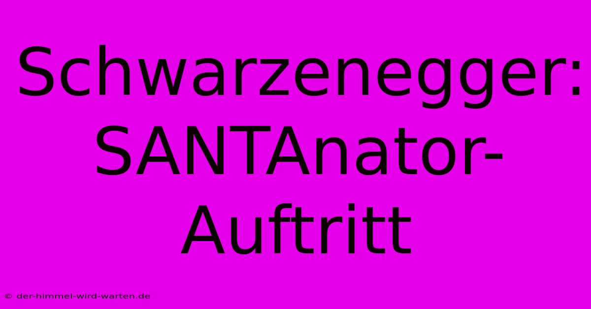 Schwarzenegger: SANTAnator-Auftritt