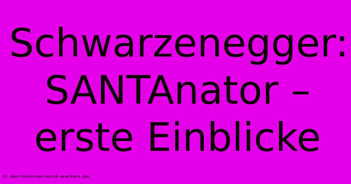 Schwarzenegger: SANTAnator – Erste Einblicke