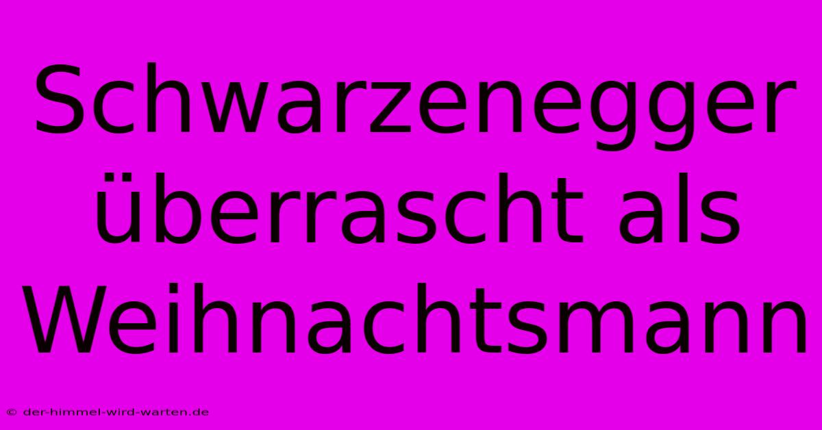 Schwarzenegger Überrascht Als Weihnachtsmann