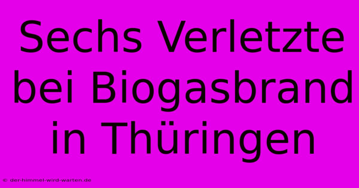 Sechs Verletzte Bei Biogasbrand In Thüringen