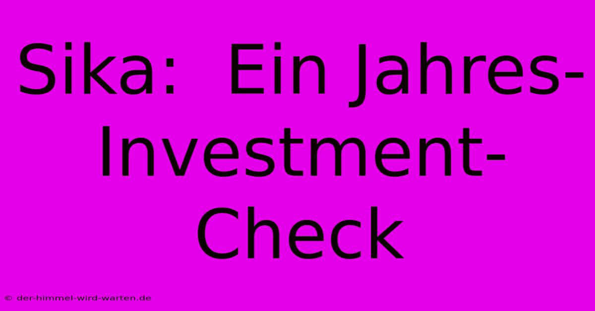 Sika:  Ein Jahres-Investment-Check