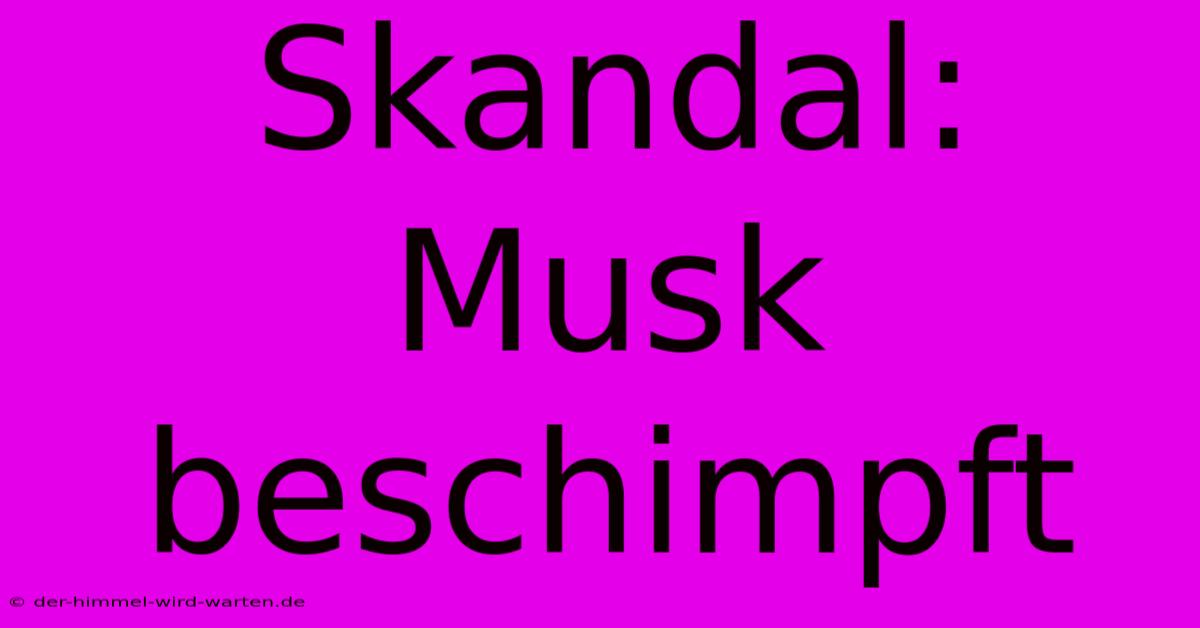 Skandal: Musk Beschimpft