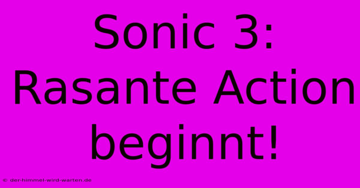 Sonic 3:  Rasante Action Beginnt!