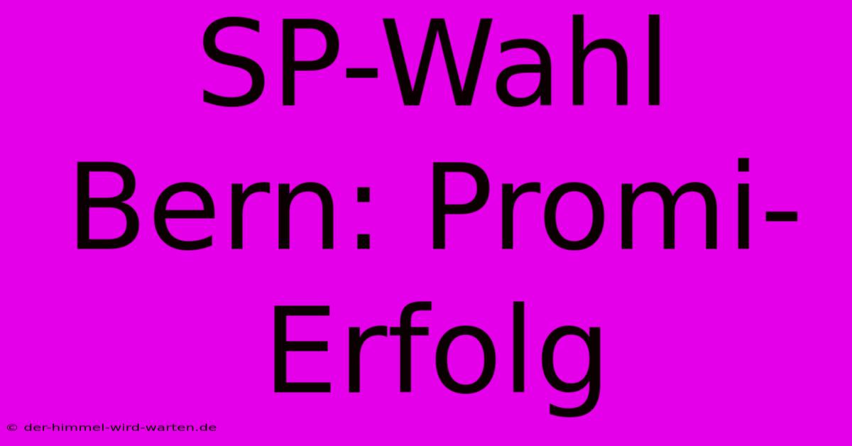 SP-Wahl Bern: Promi-Erfolg