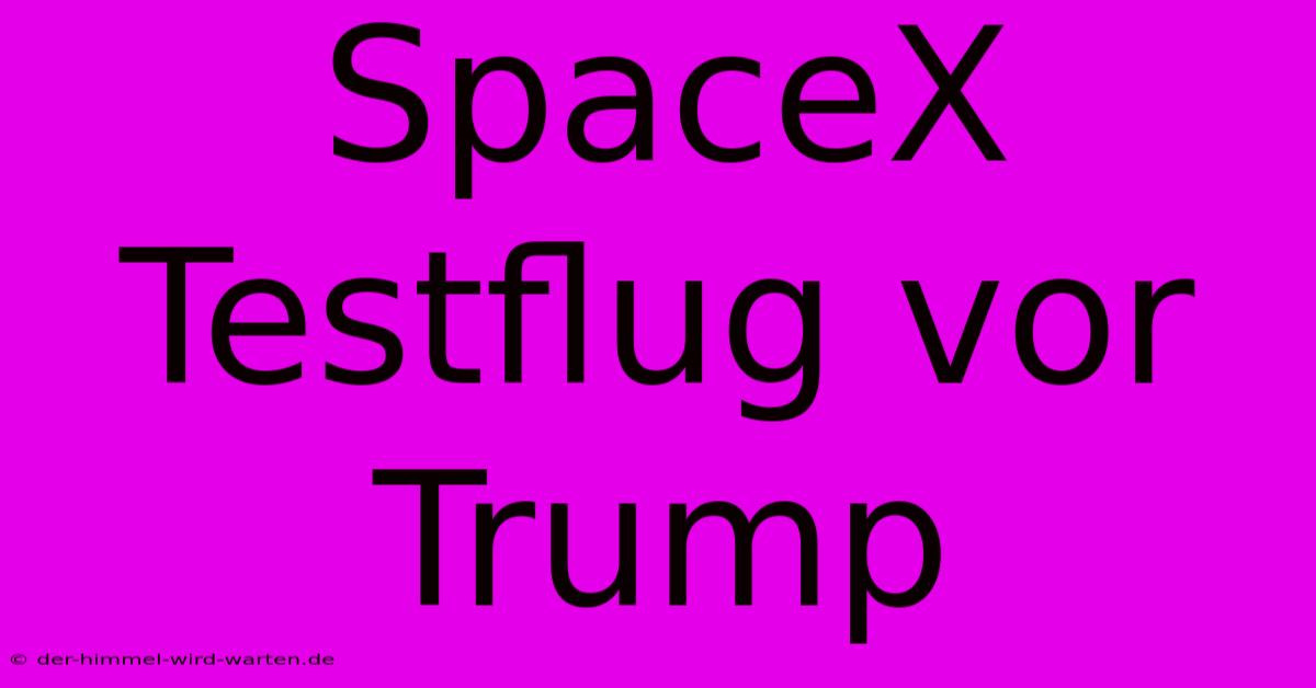 SpaceX Testflug Vor Trump