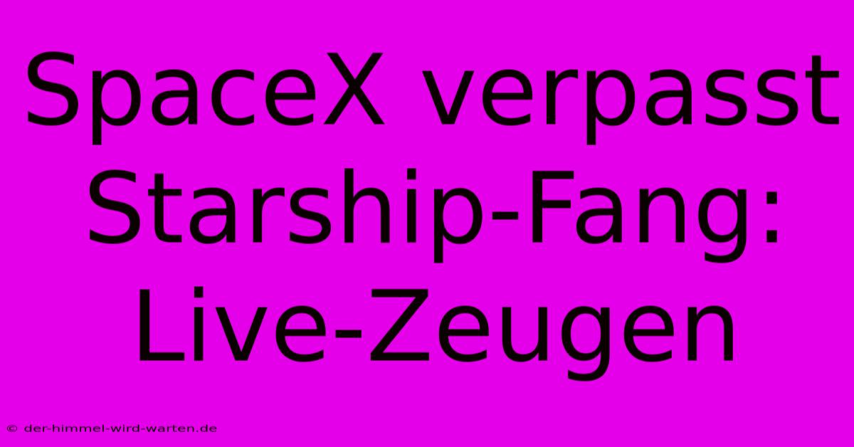 SpaceX Verpasst Starship-Fang: Live-Zeugen