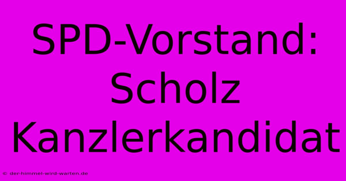 SPD-Vorstand: Scholz Kanzlerkandidat