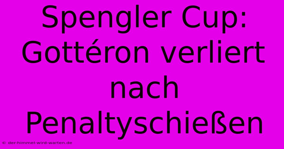 Spengler Cup: Gottéron Verliert Nach Penaltyschießen
