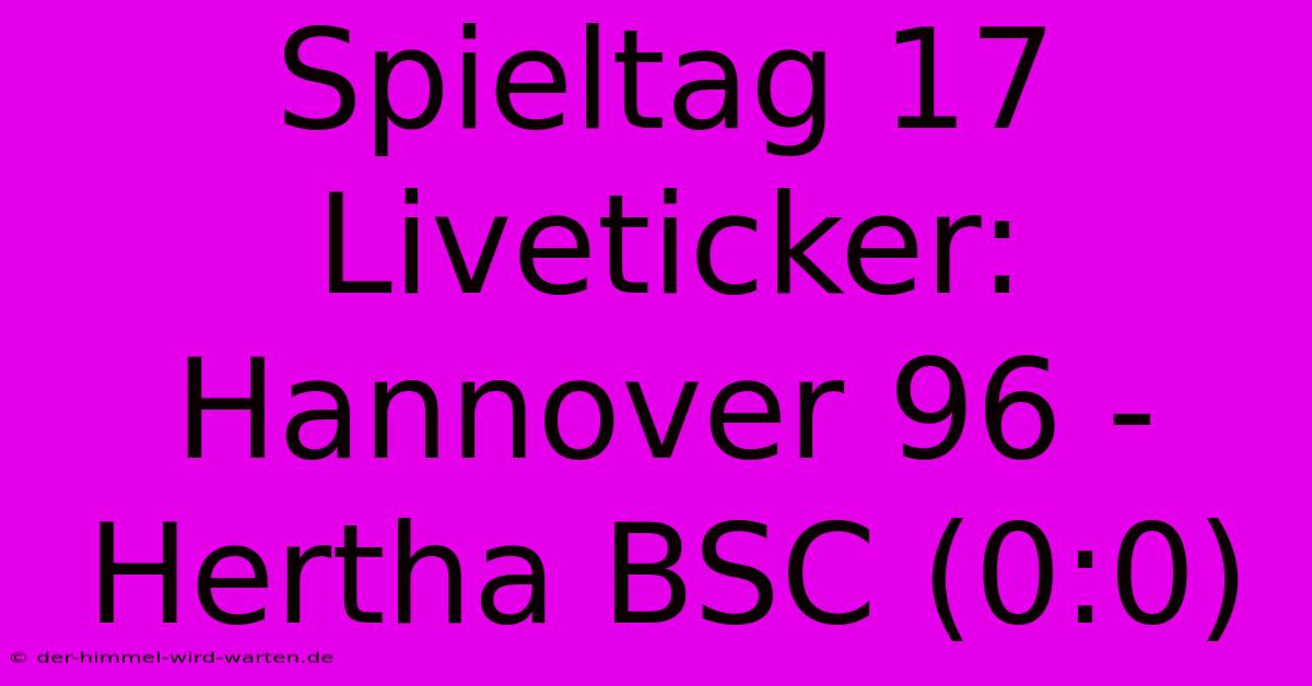 Spieltag 17 Liveticker: Hannover 96 - Hertha BSC (0:0)