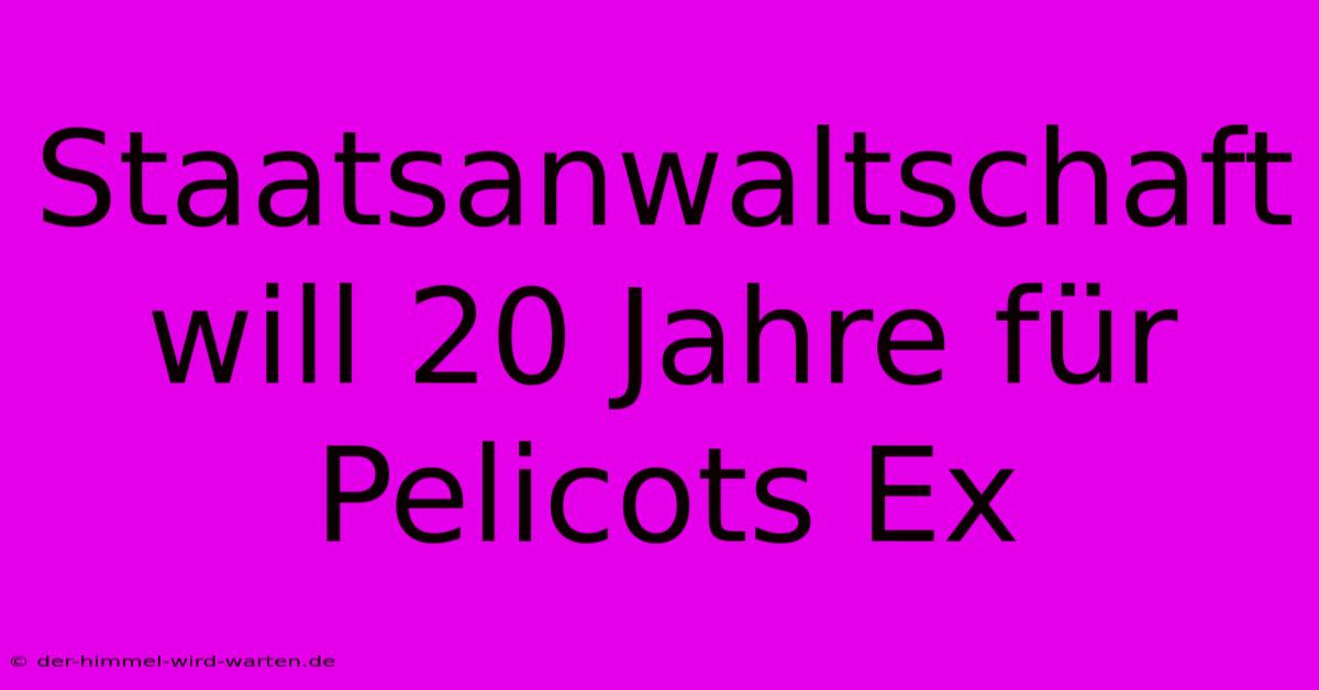 Staatsanwaltschaft Will 20 Jahre Für Pelicots Ex