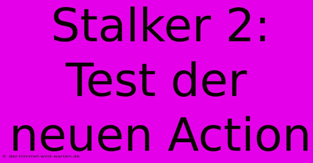 Stalker 2: Test Der Neuen Action