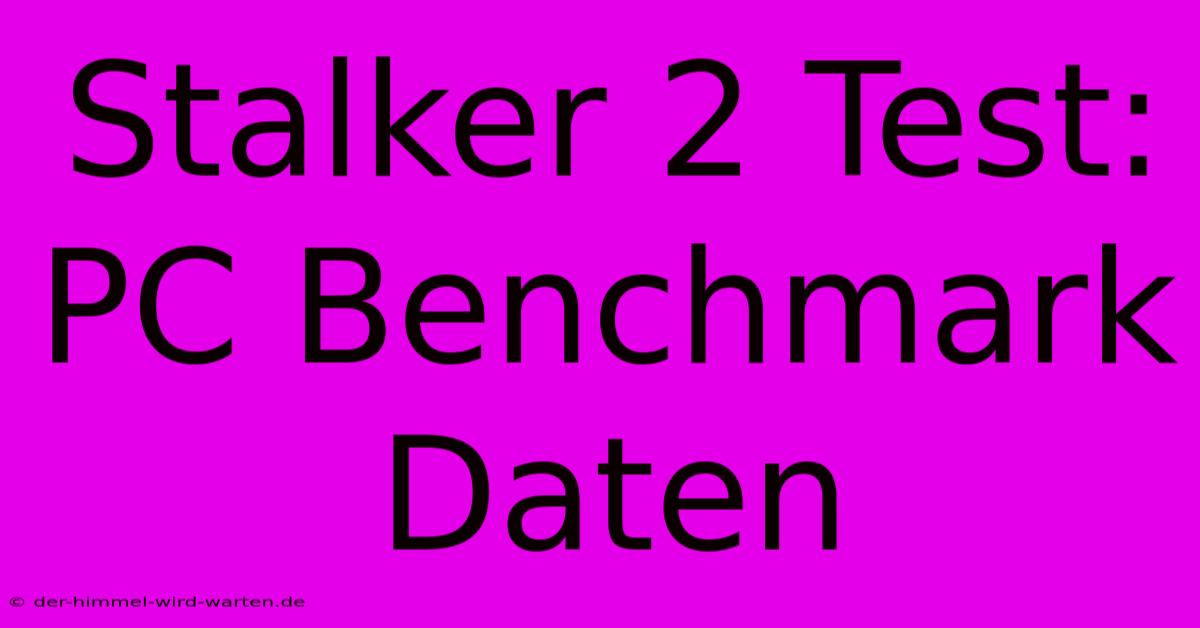 Stalker 2 Test: PC Benchmark Daten