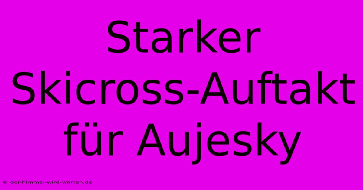 Starker Skicross-Auftakt Für Aujesky