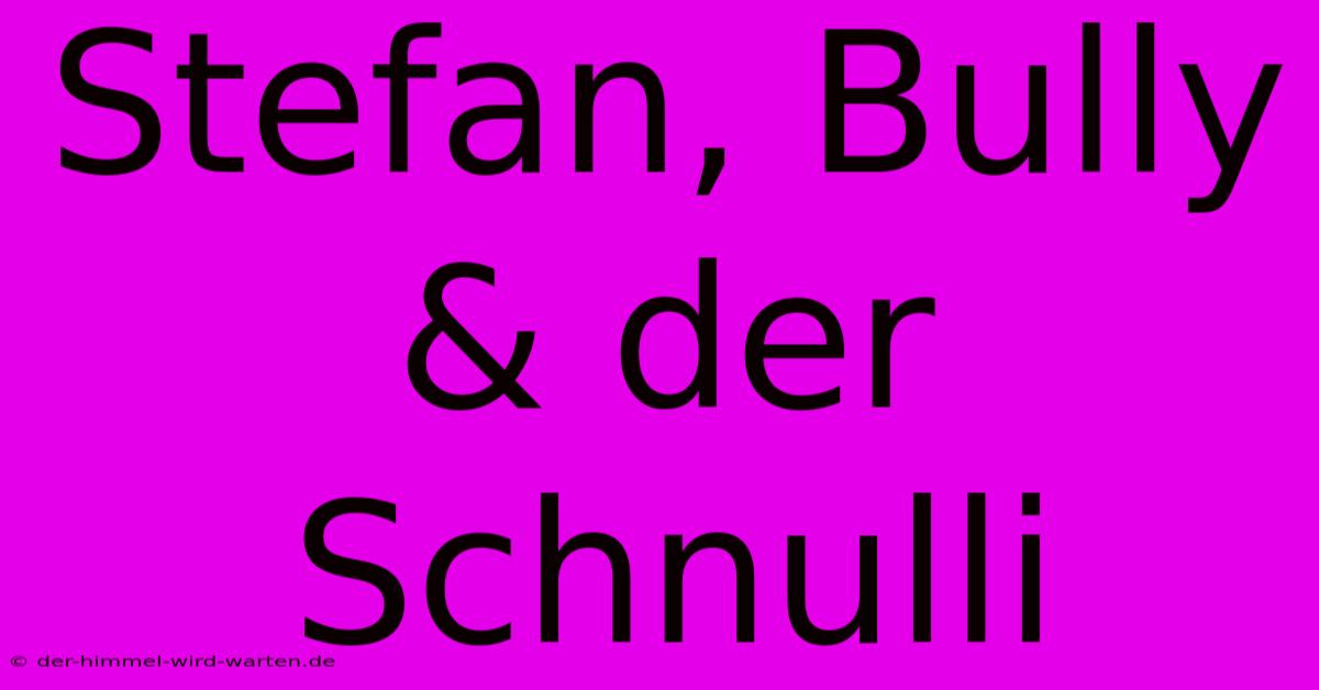 Stefan, Bully & Der Schnulli