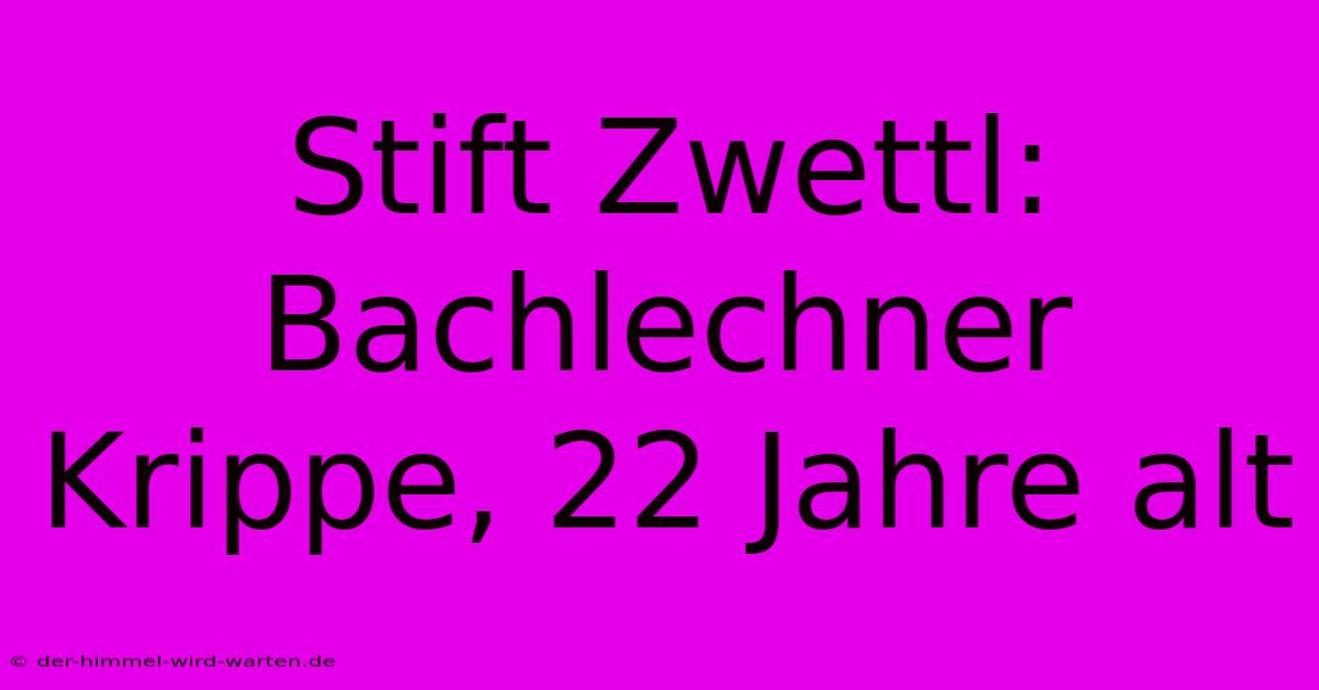 Stift Zwettl: Bachlechner Krippe, 22 Jahre Alt