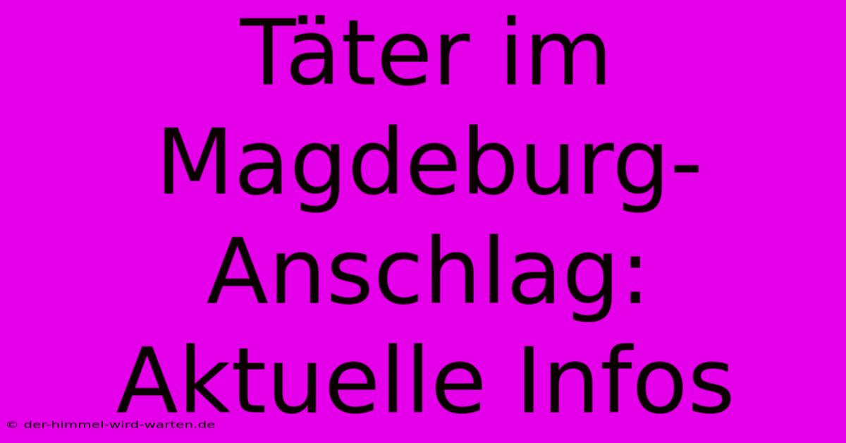 Täter Im Magdeburg-Anschlag: Aktuelle Infos