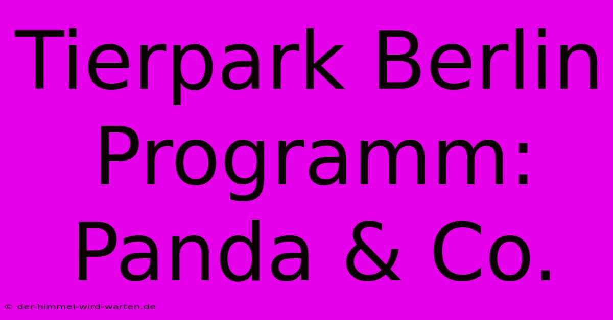 Tierpark Berlin Programm: Panda & Co.