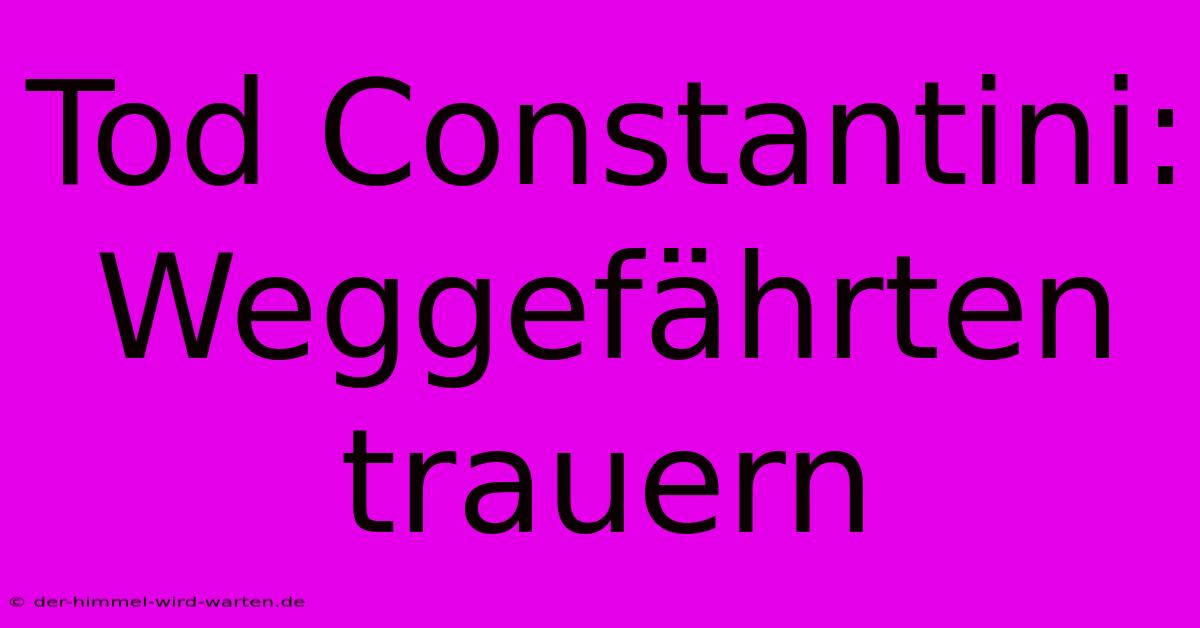 Tod Constantini: Weggefährten Trauern